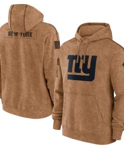 New York Giants Men's Nike Brown 2023 Salute To Service Club Pullover Hoodie