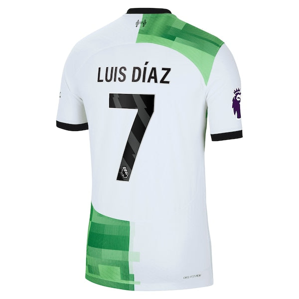 Luis Diaz Liverpool Nike 2023/24 Away Authentic Player Jersey - White - Image 3