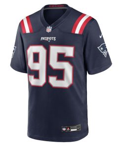Alternative view of Khyiris Tonga New England Patriots Nike Team Game Jersey -  Navy