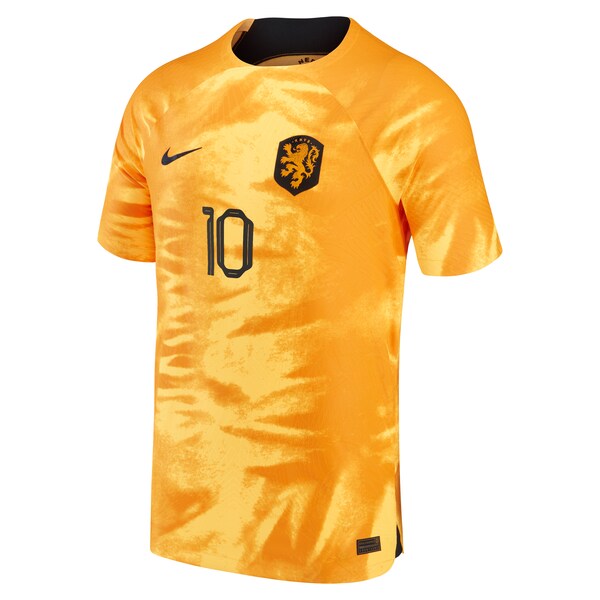 Memphis Depay Netherlands National Team Nike 2022/23 Home Vapor Match Authentic Player Jersey - Orange - Image 2