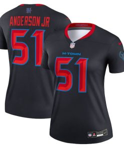 Alternative view of Will Anderson Jr. Houston Texans Nike Women's Alternate Legend Player Performance Top -  Navy/Red
