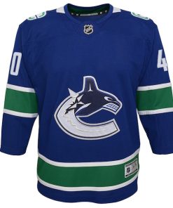 Alternative view of Elias Pettersson Vancouver Canucks Youth 2019/20 Home Premier Player Jersey - Royal