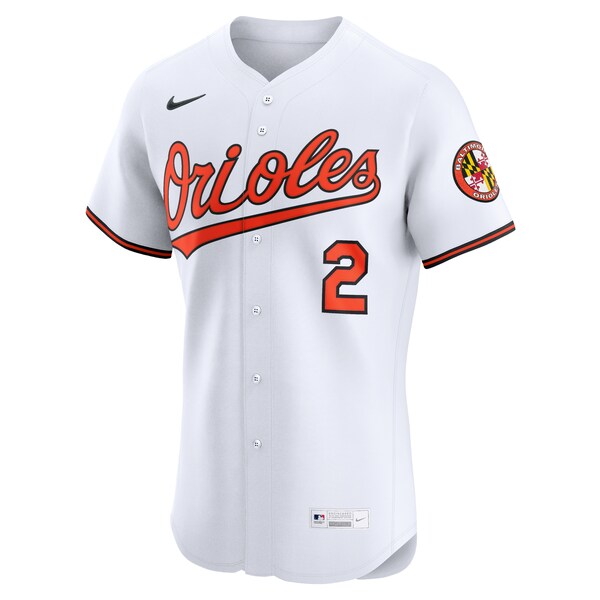 Gunnar Henderson Baltimore Orioles Nike Home Elite Jersey - White - Image 2