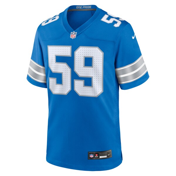 Giovanni Manu Detroit Lions Nike Team Game Jersey - Blue - Image 2