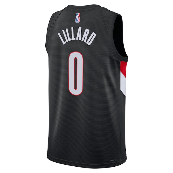 Damian Lillard Portland Trail Blazers Nike Unisex Swingman Jersey - Icon Edition - Black - Image 3