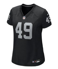 Alternative view of Charles Snowden Las Vegas Raiders Nike Women's Team Game Jersey -  Black