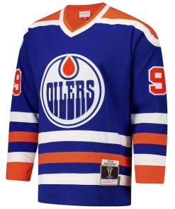 Alternative view of Wayne Gretzky Edmonton Oilers 1979-80 Power Play Jersey - Royal