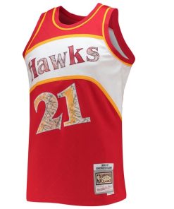 Alternative view of Dominique Wilkins Atlanta Hawks 1986/87 Hardwood Classics NBA 75th Anniversary Diamond Swingman Jersey - Red