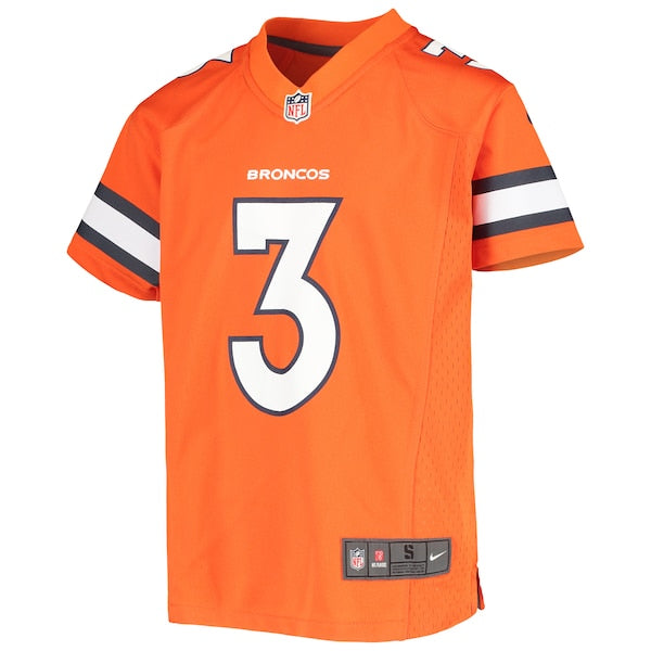 Russell Wilson Denver Broncos Nike Youth Game Jersey - Orange/Navy/White - Image 3