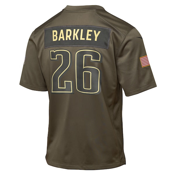 Saquon Barkley Philadelphia Eagles Nike Youth 2025 Salute to Service Game Jersey - Olive - Image 3