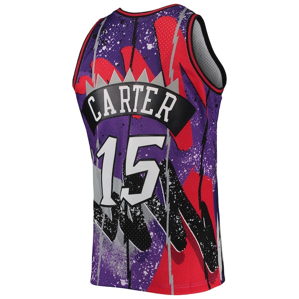 Vince Carter Toronto Raptors Hardwood Classics 1998/99 Hyper Hoops Swingman Jersey - Purple - Image 3