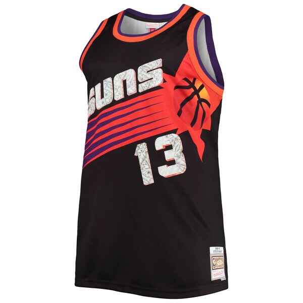 Steve Nash Phoenix Suns Big & Tall 1996/97 NBA 75th Anniversary Diamond Swingman Jersey - Black - Image 2
