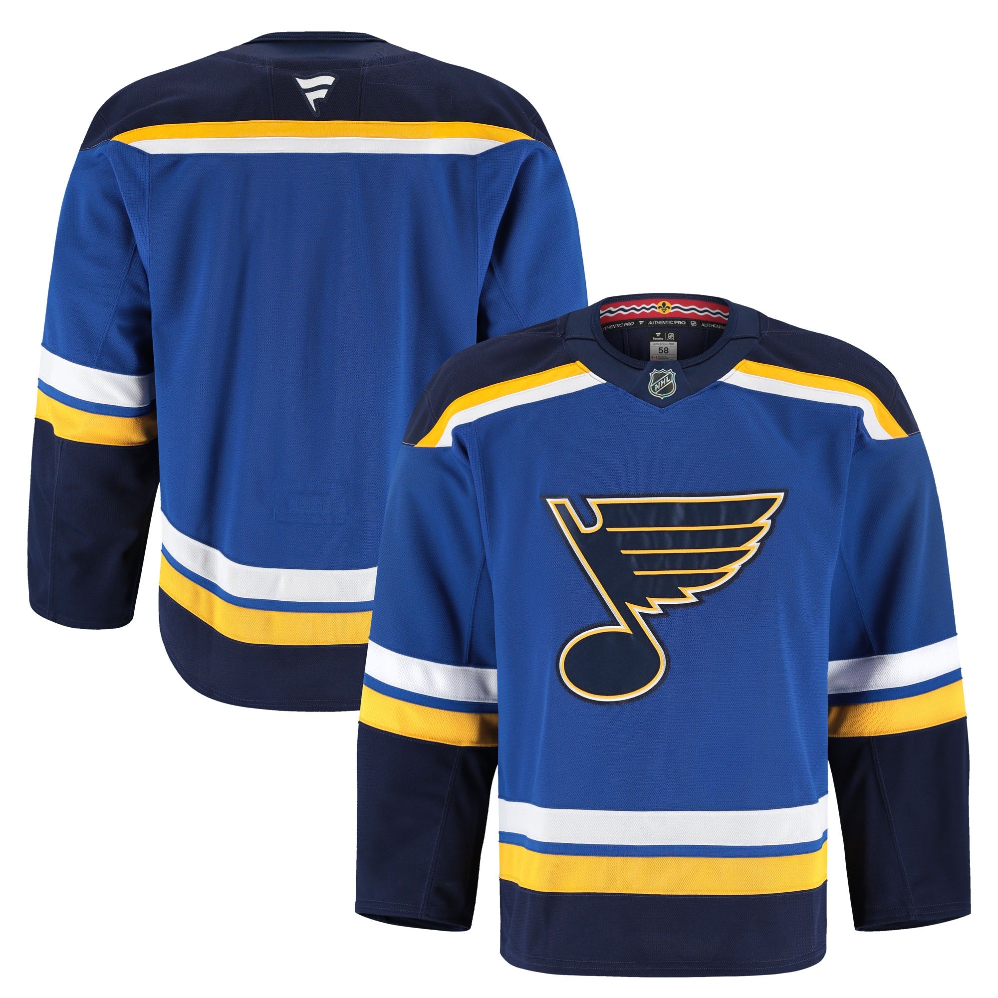 St. Louis Blues Away Authentic Pro Jersey - White/Blue - Image 5