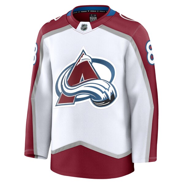 Cale Makar Colorado Avalanche Away Premium Jersey - White/Burgundy/Navy - Image 3
