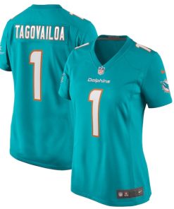 Alternative view of Tua Tagovailoa Miami Dolphins Nike Women's Game Jersey - Aqua/White