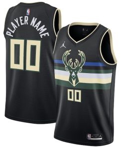 Milwaukee Bucks Jordan Brand Swingman Custom Jersey - Statement Edition - Black
