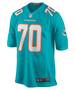 Alternative view of Kendall Lamm Miami Dolphins Nike Home Game Player Jersey - Aqua