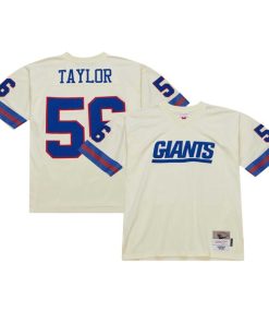 Alternative view of Lawrence Taylor New York Giants Chainstitch Legacy Jersey - Cream
