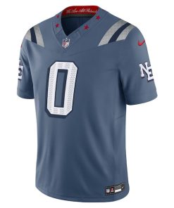 Alternative view of Christian Gonzalez New England Patriots Nike 2025 Rivalries Collection Limited Jersey - Storm Blue