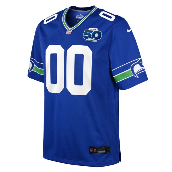 Seattle Seahawks Nike Youth 50th Season Throwback Custom Game Jersey - Royal - Image 2