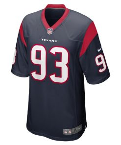 Alternative view of Kurt Hinish Houston Texans Nike Game Player Jersey - Navy