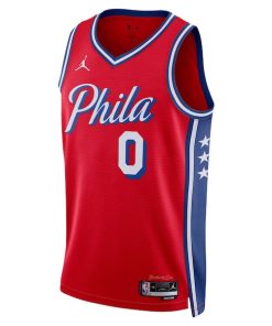 Alternative view of Tyrese Maxey Philadelphia 76ers Jordan Brand Unisex Swingman Jersey - Statement Edition - Red