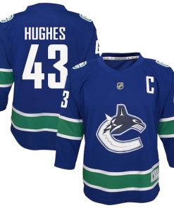 Quinn Hughes Vancouver Canucks Youth Alternate Replica Player Jersey - Blue