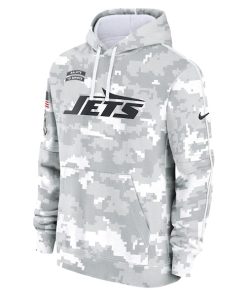 Alternative view of New York Jets Nike 2024 Salute to Service Club Fleece Pullover Hoodie - Arctic Camo