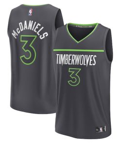 Jaden McDaniels Minnesota Timberwolves  Youth Fast Break Replica Player Jersey - Statement Edition - Black