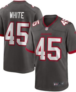 Alternative view of Devin White Tampa Bay Buccaneers Nike Game Jersey - Pewter/Red