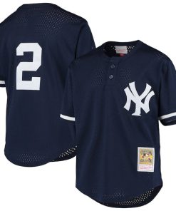 Derek Jeter New York Yankees Youth Cooperstown Collection Mesh Batting Practice Jersey - Navy