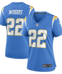 JT Woods Los Angeles Chargers Nike Women's Game Player Jersey - Powder Blue