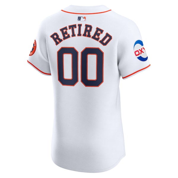 Houston Astros Nike Home Elite Pick-A-Player Retired Roster Patch Jersey - White - Image 3