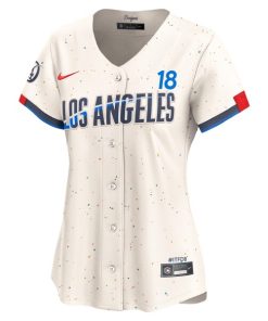 Alternative view of Yoshinobu Yamamoto Los Angeles Dodgers Nike Women's 2024 City Connect Limited Player Jersey - Cream