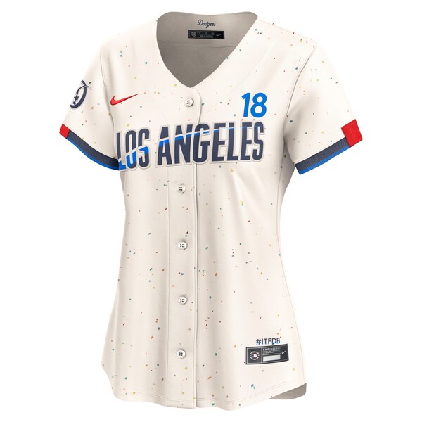 Yoshinobu Yamamoto Los Angeles Dodgers Nike Women's 2024 City Connect Limited Player Jersey - Cream - Image 2