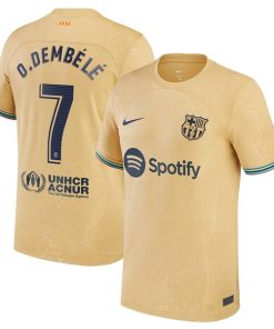 Ousmane Dembele Barcelona Nike 2022/23 Away Replica Player Jersey - Gold