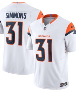 Alternative view of Justin Simmons Denver Broncos Nike Vapor F.U.S.E. Limited Jersey - White/Navy/Orange