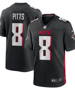 Alternative view of Kyle Pitts Atlanta Falcons Nike Game Jersey - Black/White