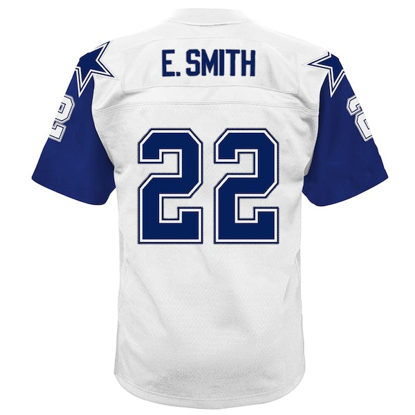 Emmitt Smith Dallas Cowboys Youth 1994 Alternate Legacy Jersey - White/Navy - Image 5