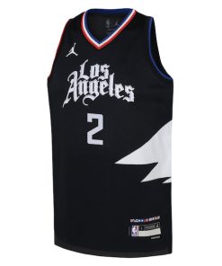 Alternative view of Kawhi Leonard LA Clippers Jordan Brand Youth Swingman Jersey - Statement Edition - Black