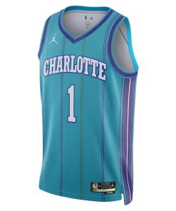 Alternative view of LaMelo Ball Charlotte Hornets Jordan Brand Unisex 2023/24 Swingman Replica Jersey - Classic Edition - Teal
