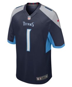 Alternative view of Number 1 Dad Tennessee Titans Nike Game Jersey - Navy