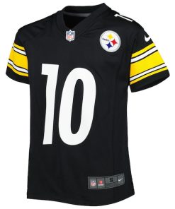 Alternative view of Mitchell Trubisky Pittsburgh Steelers Nike Youth Game Jersey - Black