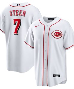 Spencer Steer Cincinnati Reds Nike Home Replica Jersey - White