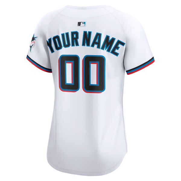 Miami Marlins Nike Women's Home Limited Custom Jersey - White - Image 3